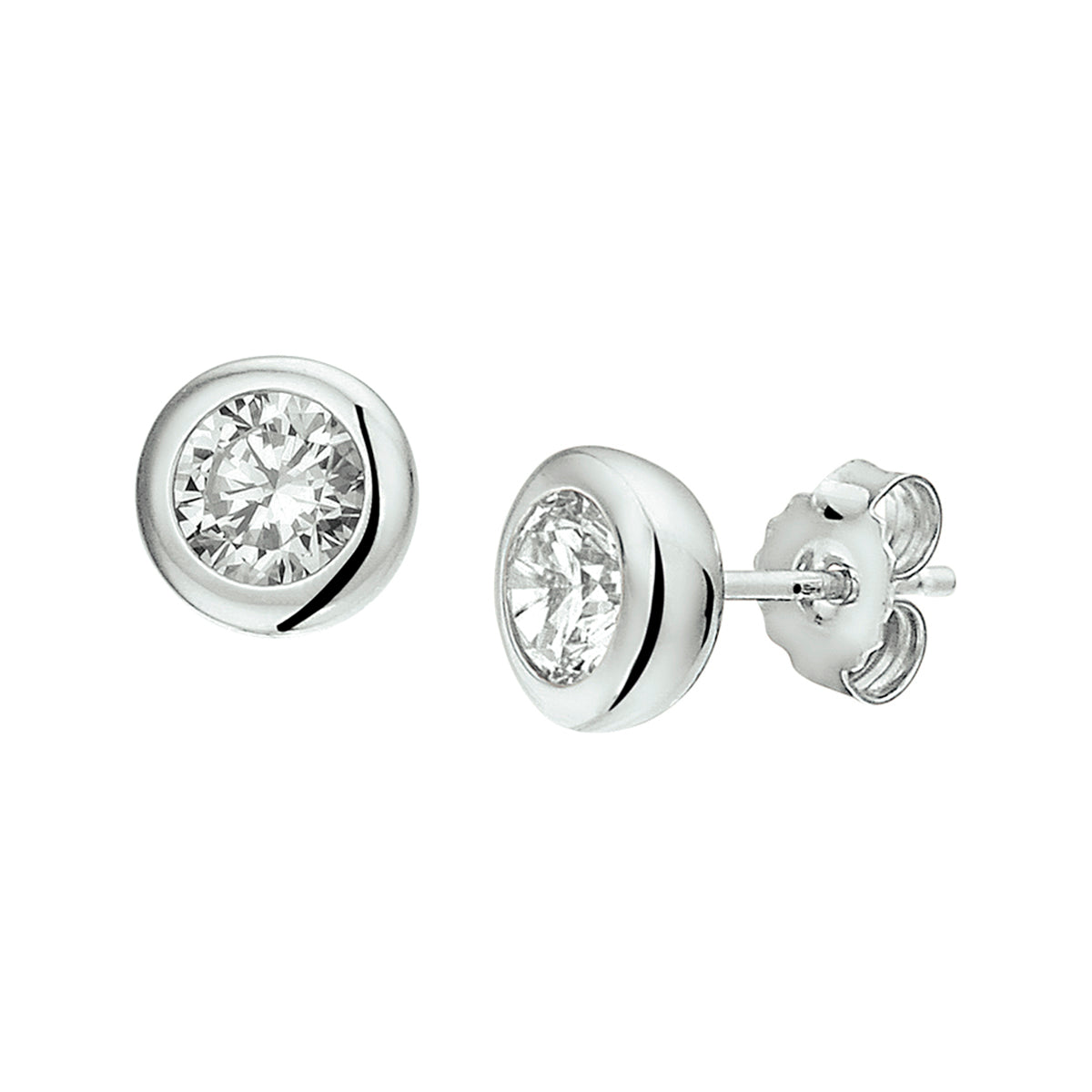 vDam Oorknoppen Zirkonia Zilver Gerhodineerd 1326240