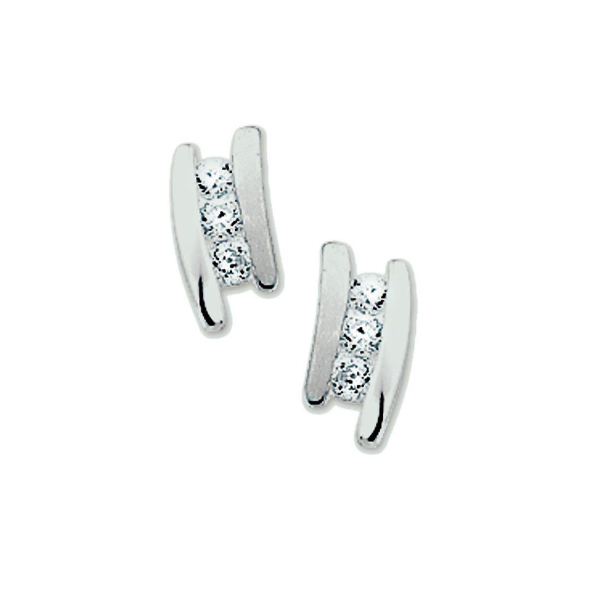 vDam Oorknoppen Zirkonia Zilver Gerhodineerd 1327299