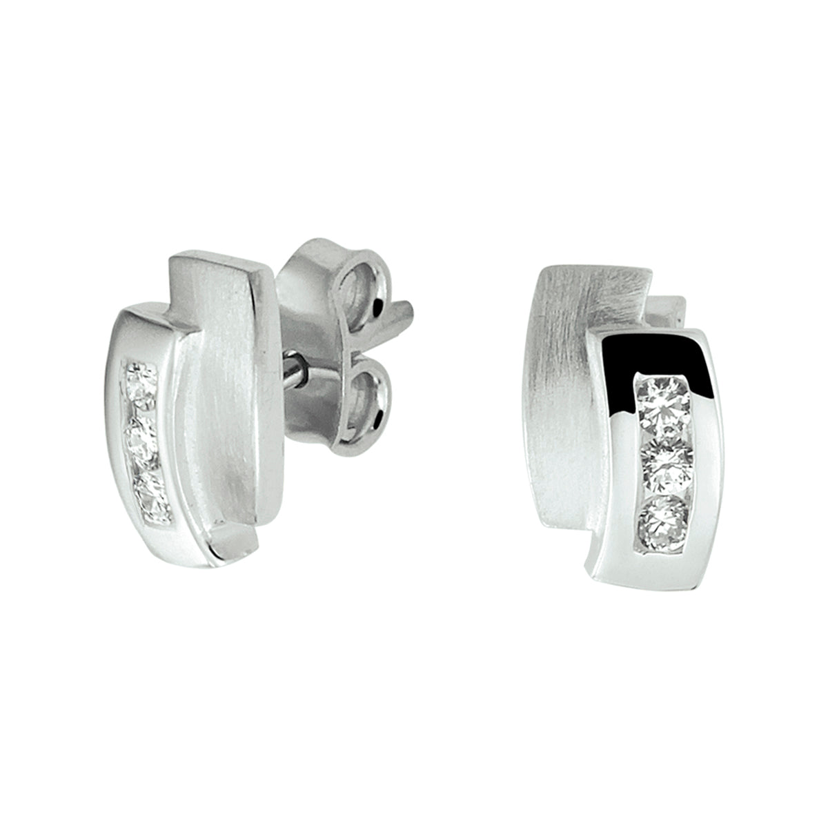 vDam Oorknoppen Zirkonia Zilver Gerhodineerd 1329155