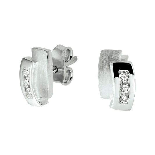 vDam Oorknoppen Zirkonia Zilver Gerhodineerd 1329155