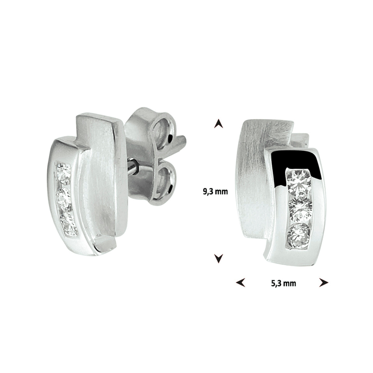 vDam Oorknoppen Zirkonia Zilver Gerhodineerd 1329155