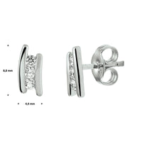 vDam Oorknoppen Zirkonia Zilver Gerhodineerd 1329168