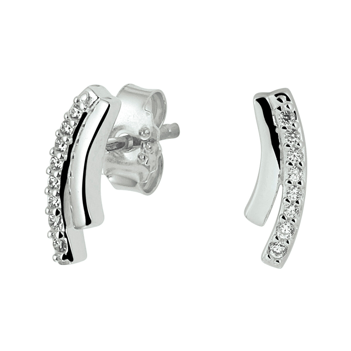 vDam Oorknoppen Zirkonia Zilver Gerhodineerd 1329283