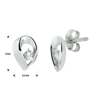 vDam Oorknoppen Zirkonia Zilver Gerhodineerd 1329873