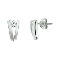 vDam Oorknoppen Zirkonia Zilver Gerhodineerd 1332901