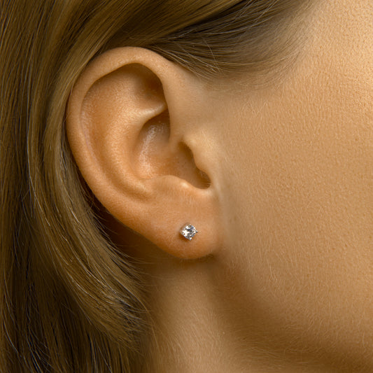 vDam Oorknoppen Zirkonia Zilver Gerhodineerd 1333391