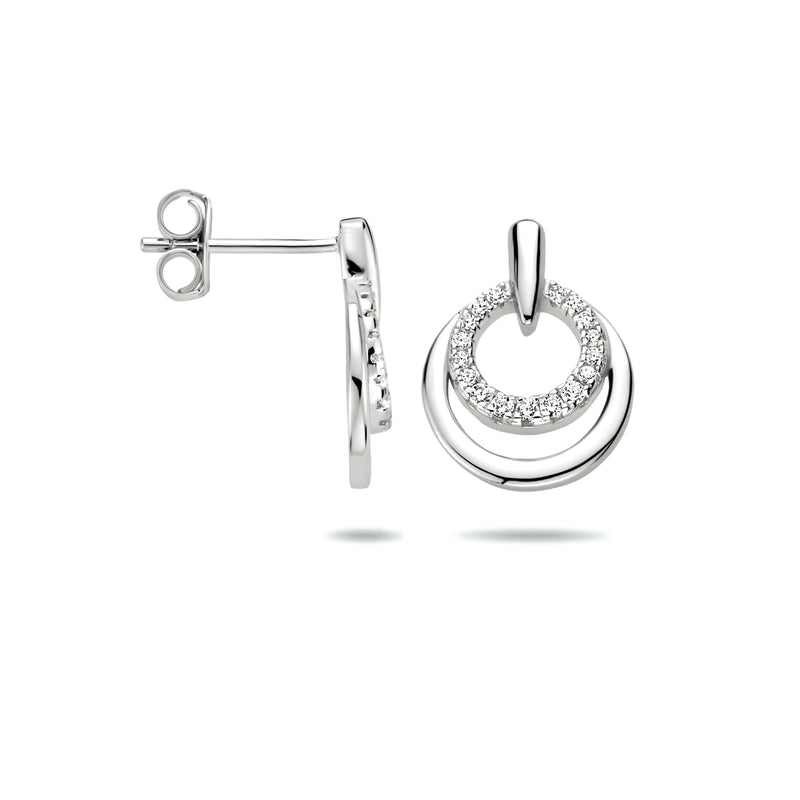 vDam Oorknoppen Zirkonia Zilver Gerhodineerd 1333801