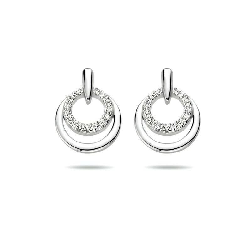 vDam Oorknoppen Zirkonia Zilver Gerhodineerd 1333801