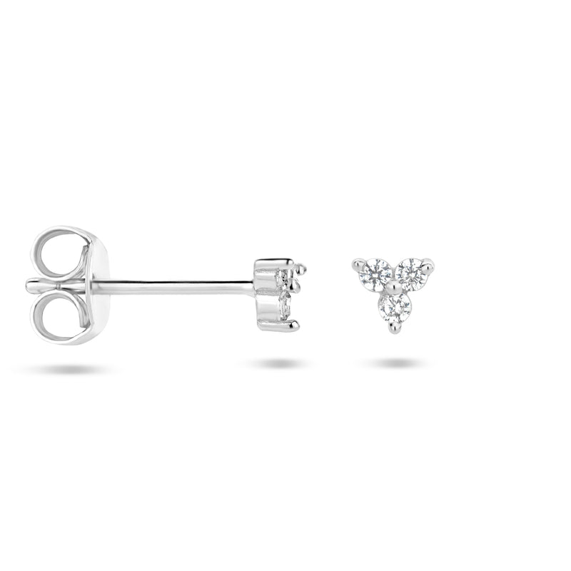 vDam Oorknoppen Zirkonia Zilver Gerhodineerd 1335193