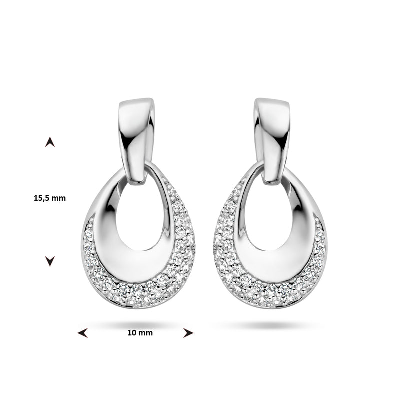 vDam Oorknoppen Zirkonia Zilver Gerhodineerd 1335700