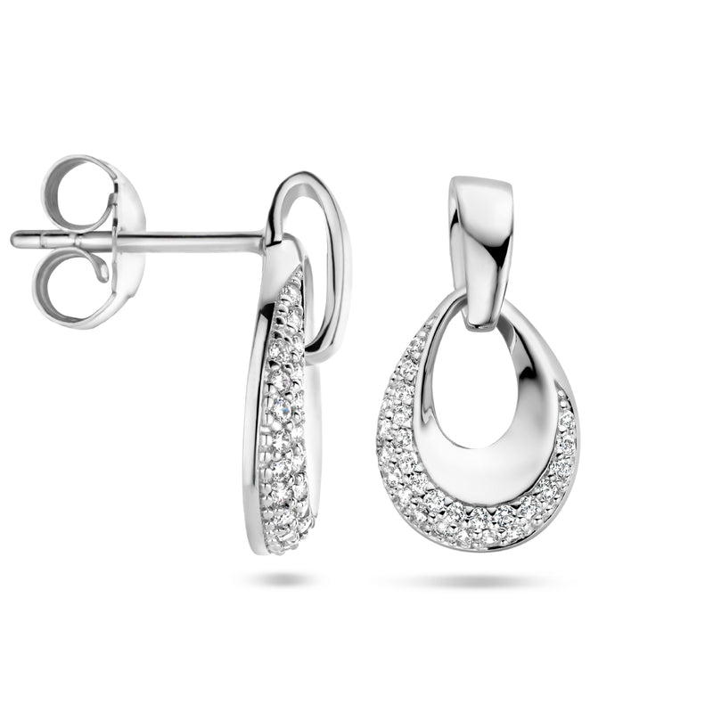 vDam Oorknoppen Zirkonia Zilver Gerhodineerd 1335700