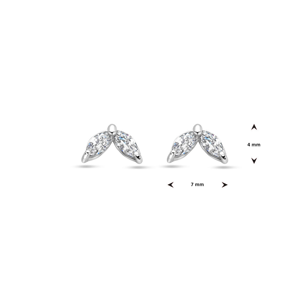 vDam Oorknoppen Zirkonia Zilver Gerhodineerd 1338115