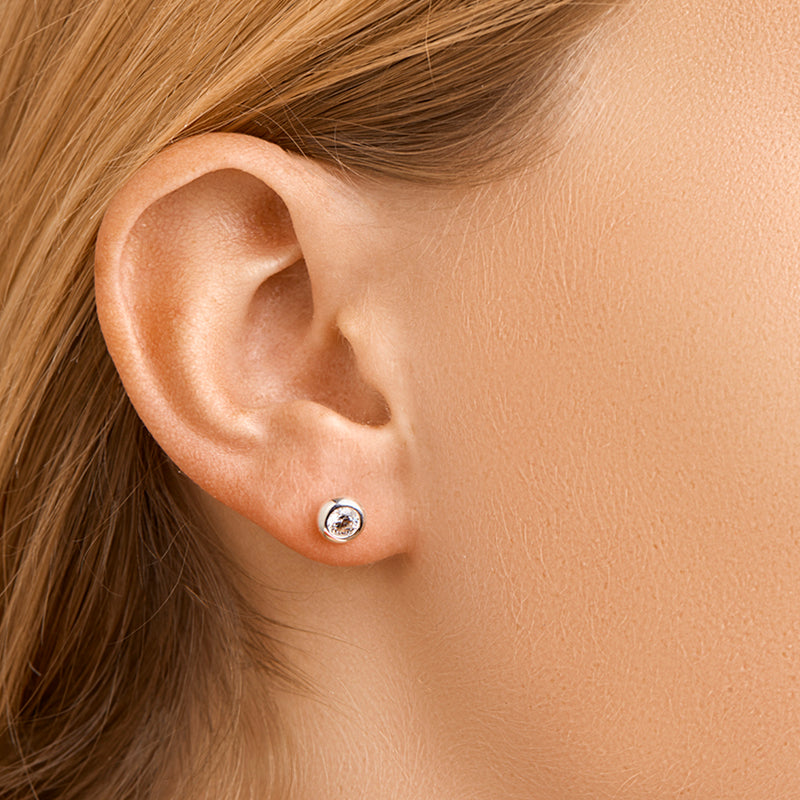 vDam Oorknoppen Zirkonia Zilver Wit 1000799