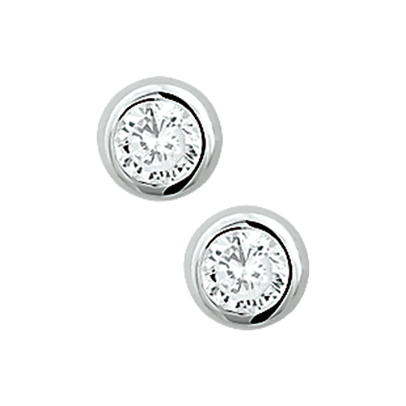 vDam Oorknoppen Zirkonia Zilver Wit 1000800