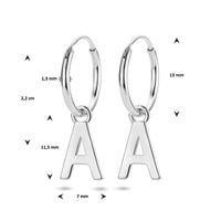 vDam Oorring Letter Per Stuk Zilver Gerhodineerd 1336271
