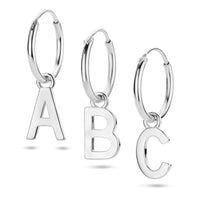 vDam Oorring Letter Per Stuk Zilver Gerhodineerd 1336273