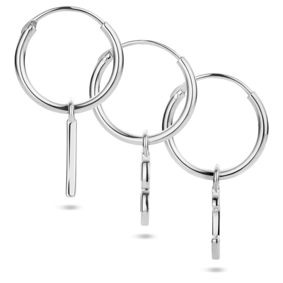 vDam Oorring Letter Per Stuk Zilver Gerhodineerd 1336278