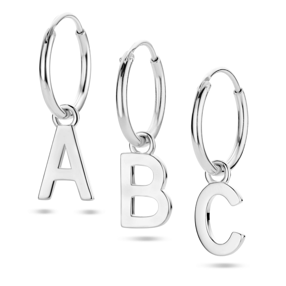 vDam Oorring Letter Per Stuk Zilver Gerhodineerd 1336284