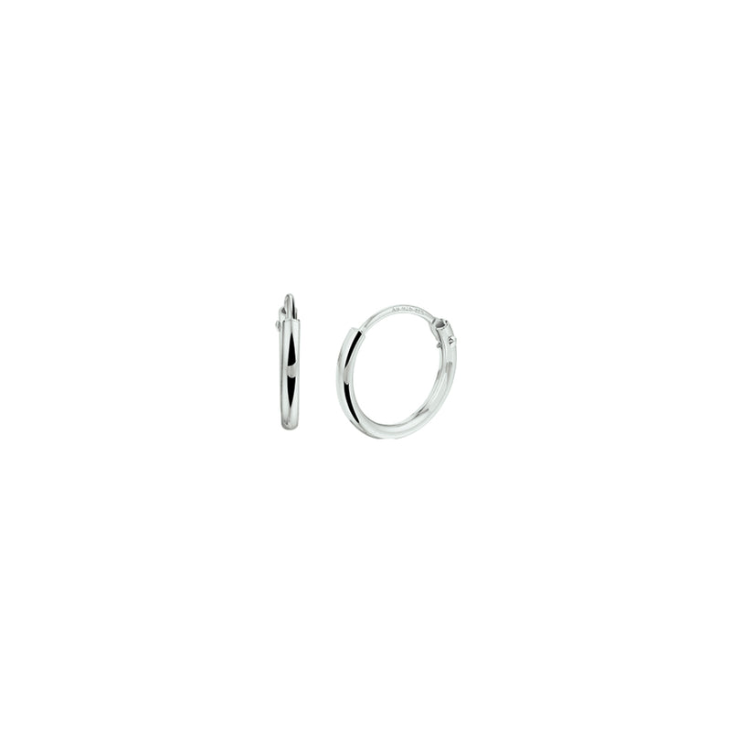 vDam Oorringen 1,3 Mm Ronde Buis Zilver Wit 1001427
