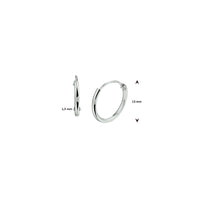 vDam Oorringen 1,3 Mm Ronde Buis Zilver Wit 1001428