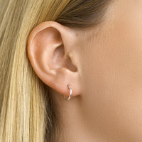 vDam Oorringen 1,3 Mm Ronde Buis Zilver Wit 1001428