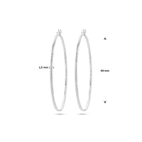 vDam Oorringen 1,5 Mm Ronde Buis Gediamanteerd Zilver Gerhodineerd 1336916