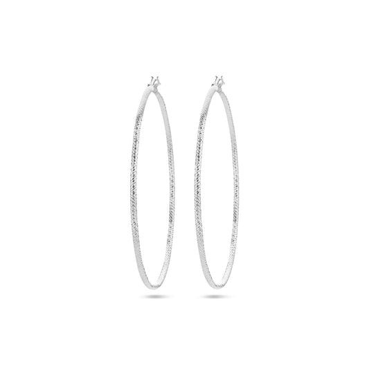 vDam Oorringen 1,5 Mm Ronde Buis Gediamanteerd Zilver Gerhodineerd 1336916