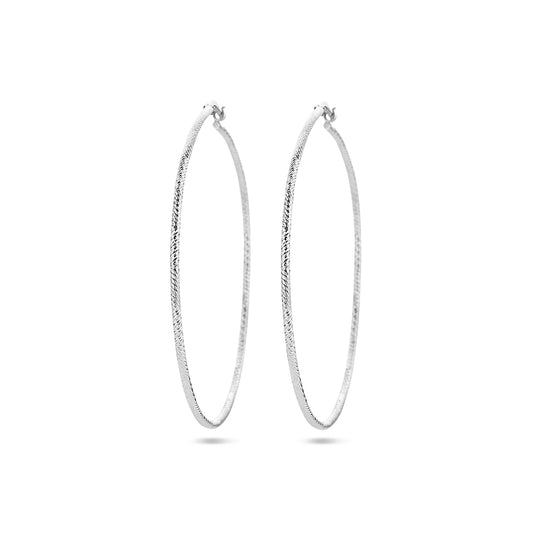 vDam Oorringen 1,5 Mm Ronde Buis Gediamanteerd Zilver Gerhodineerd 1336920