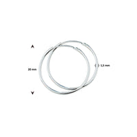 vDam Oorringen 1,5 Mm Ronde Buis Zilver Wit 1001450