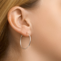 vDam Oorringen 1,5 Mm Ronde Buis Zilver Wit 1001452