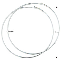 vDam Oorringen 1,5 Mm Ronde Buis Zilver Wit 1001453