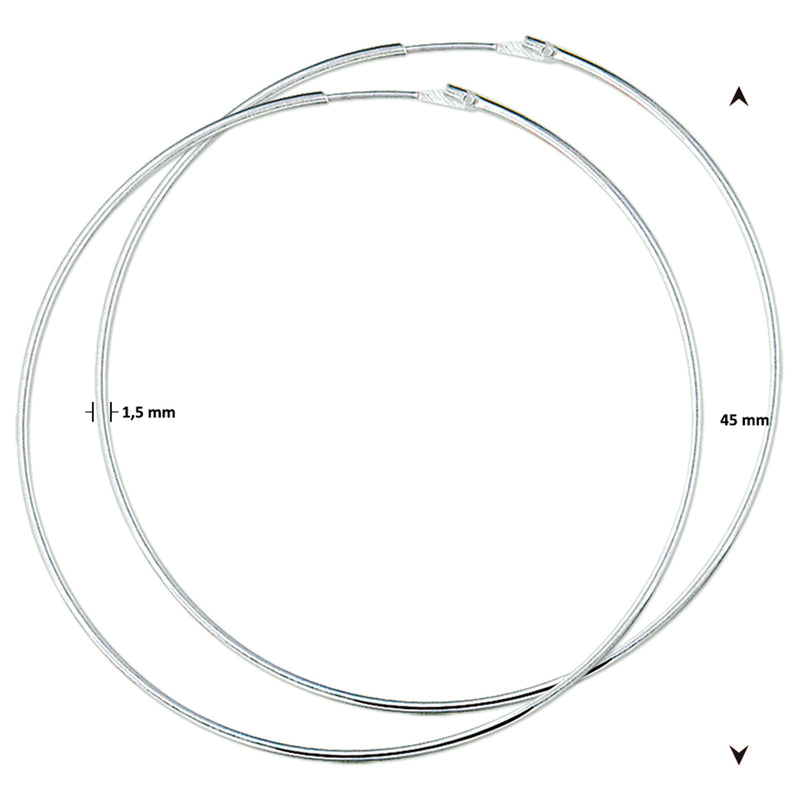 vDam Oorringen 1,5 Mm Ronde Buis Zilver Wit 1001453