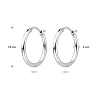 vDam Oorringen 19 Mm Zilver Gerhodineerd 1341980