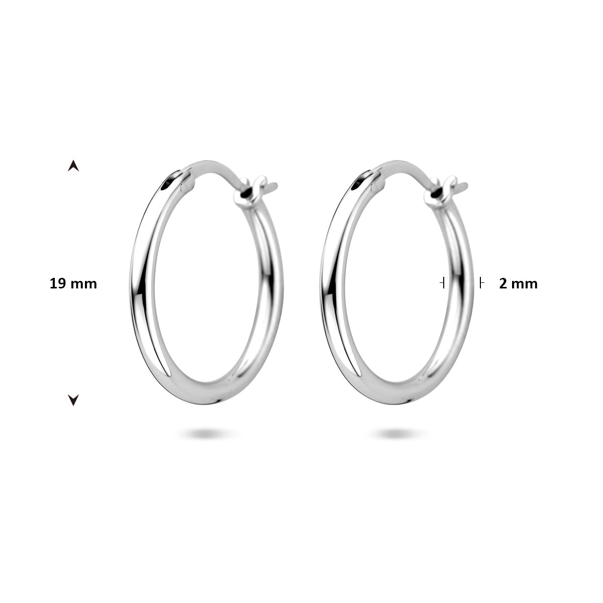 vDam Oorringen 19 Mm Zilver Gerhodineerd 1341980