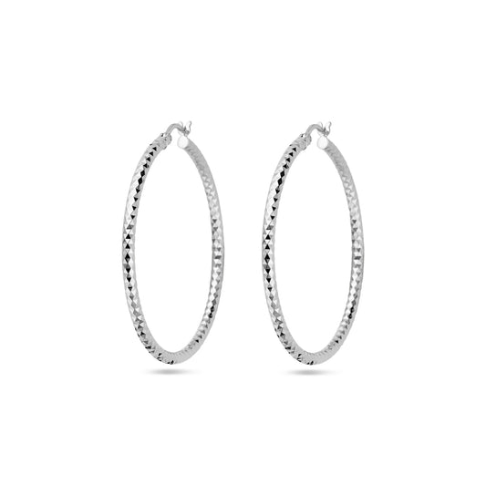 vDam Oorringen 2,5 Mm Ronde Buis Gediamanteerd Zilver Gerhodineerd 1338342