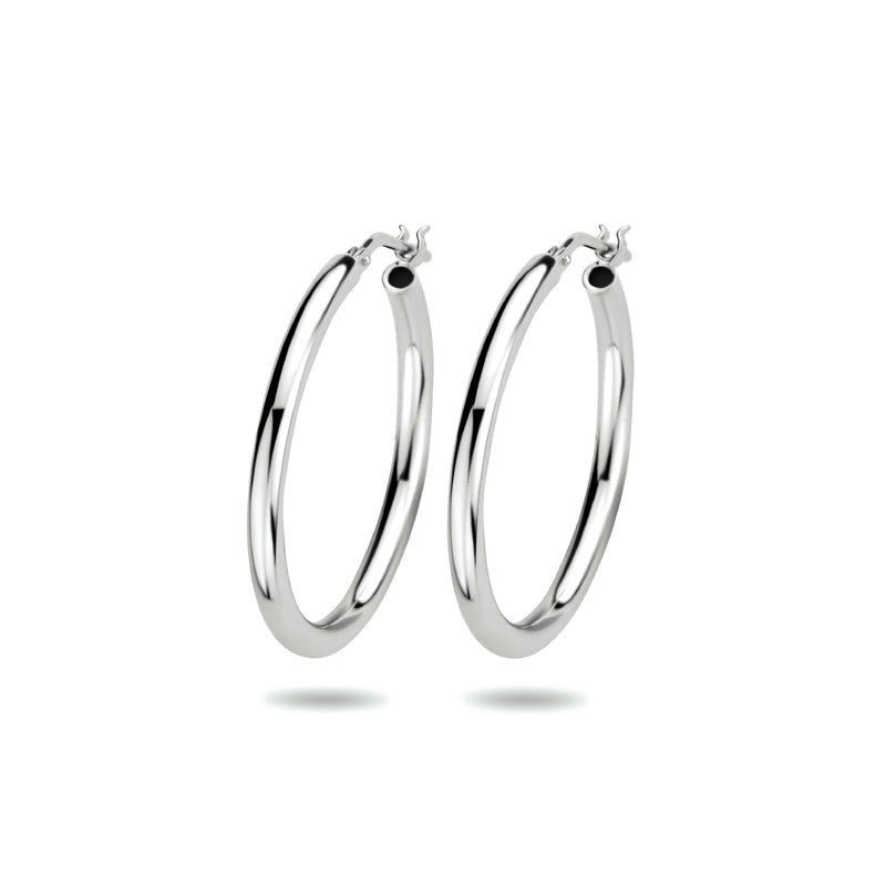 vDam Oorringen Ronde Buis Zilver Wit 1322238