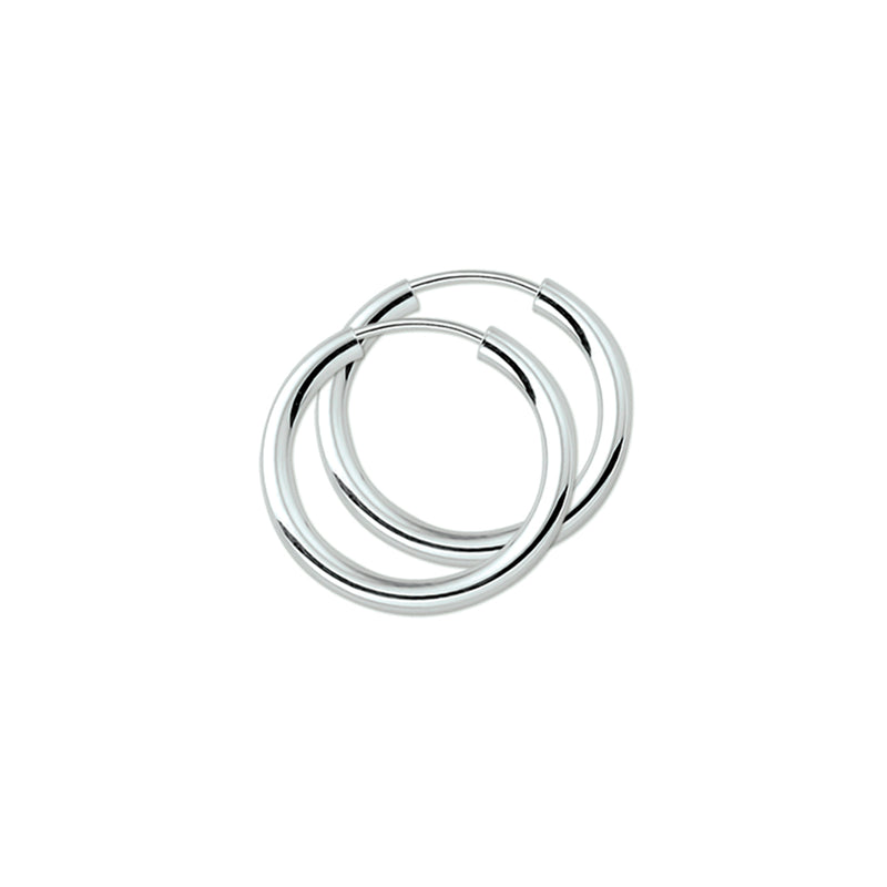 vDam Oorringen 2,5 Mm Ronde Buis Zilver Wit 1001522