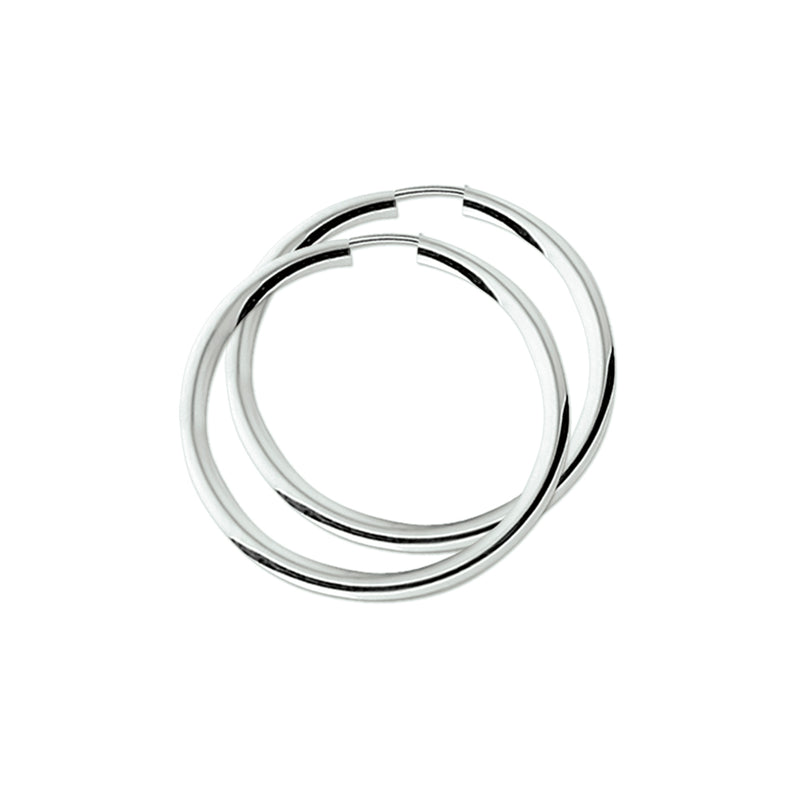 vDam Oorringen 2,5 Mm Ronde Buis Zilver Wit 1001526