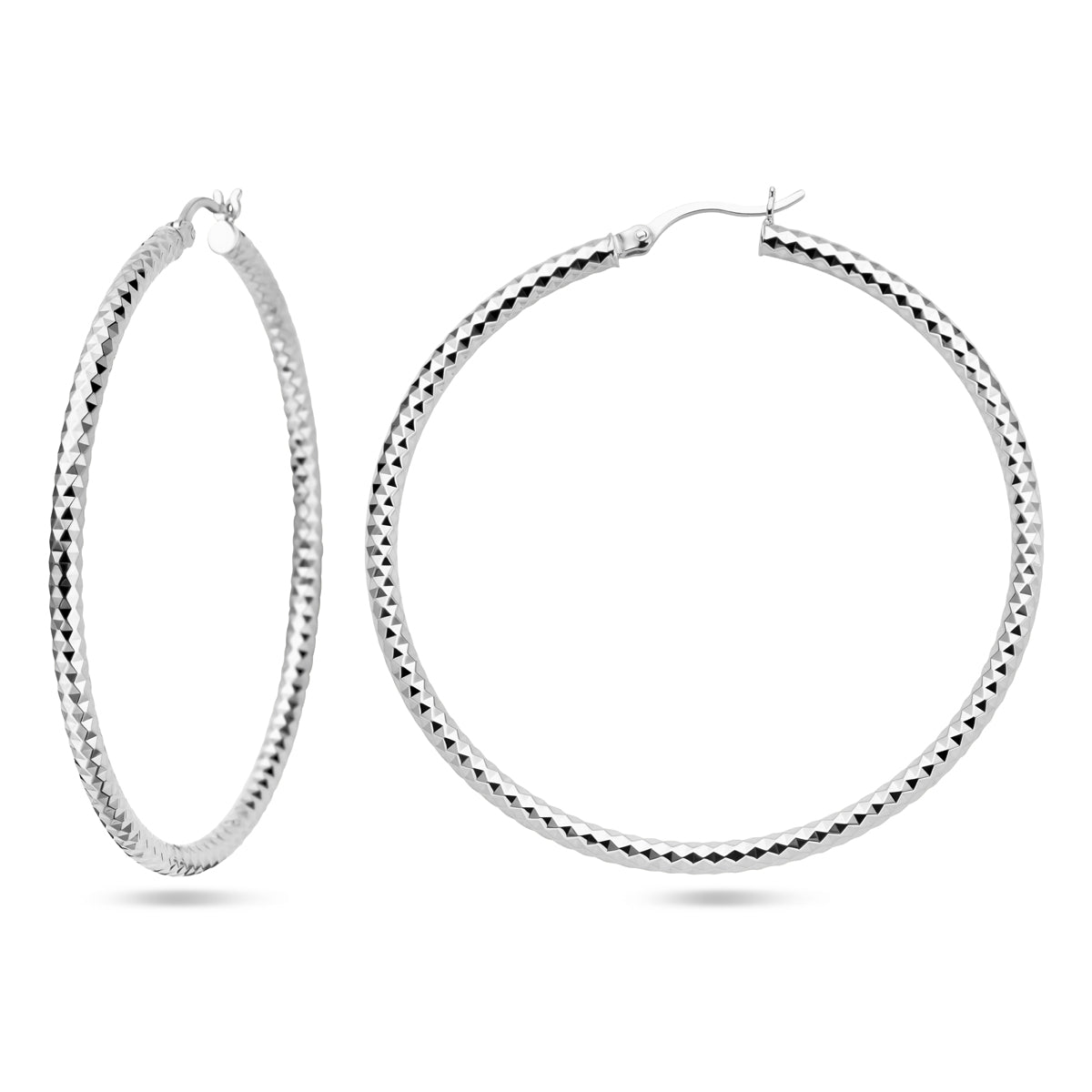 vDam Oorringen 2,8 Mm Ronde Buis Gediamanteerd Zilver Gerhodineerd 1338344