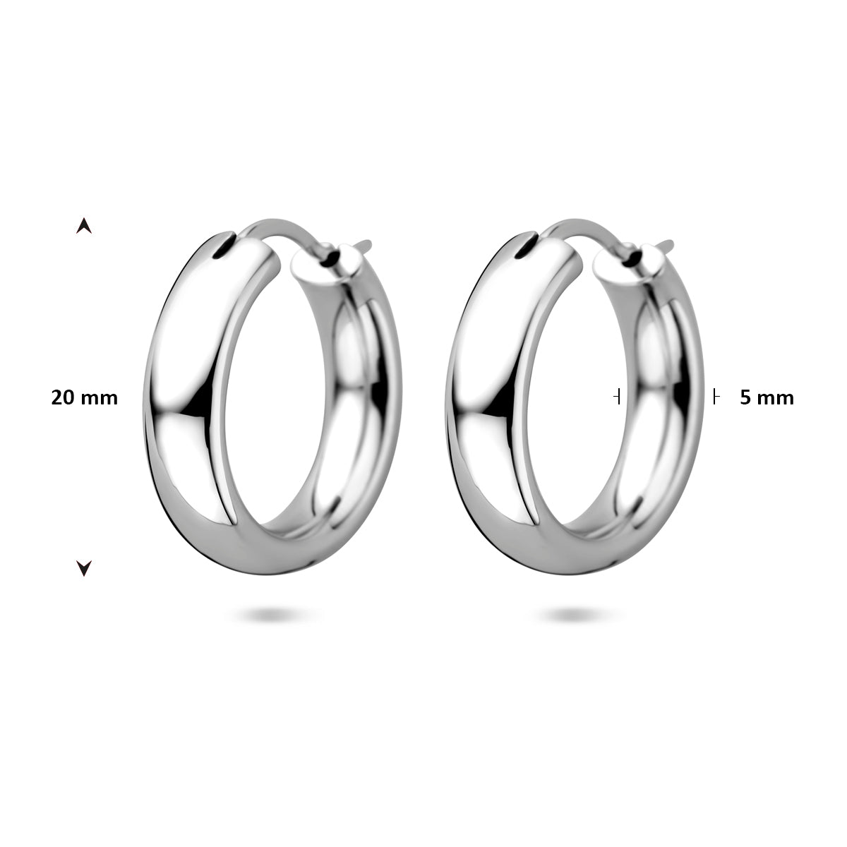 vDam Oorringen 20 Mm Zilver Gerhodineerd 1341978