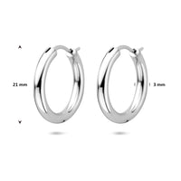 vDam Oorringen 21 Mm Zilver Gerhodineerd 1341979