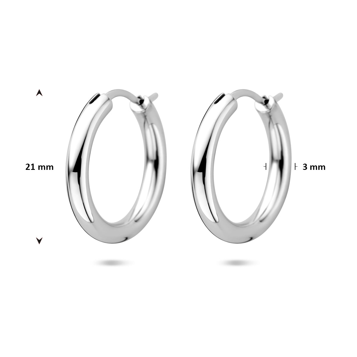 vDam Oorringen 21 Mm Zilver Gerhodineerd 1341979