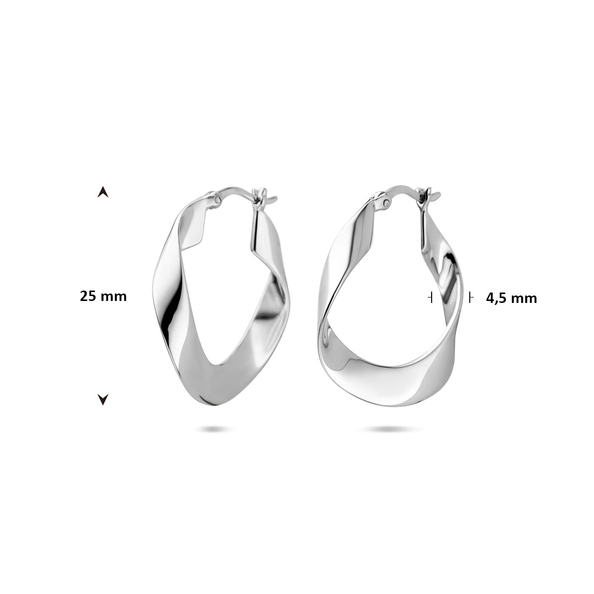 vDam Oorringen 25 Mm Zilver Gerhodineerd 1341949