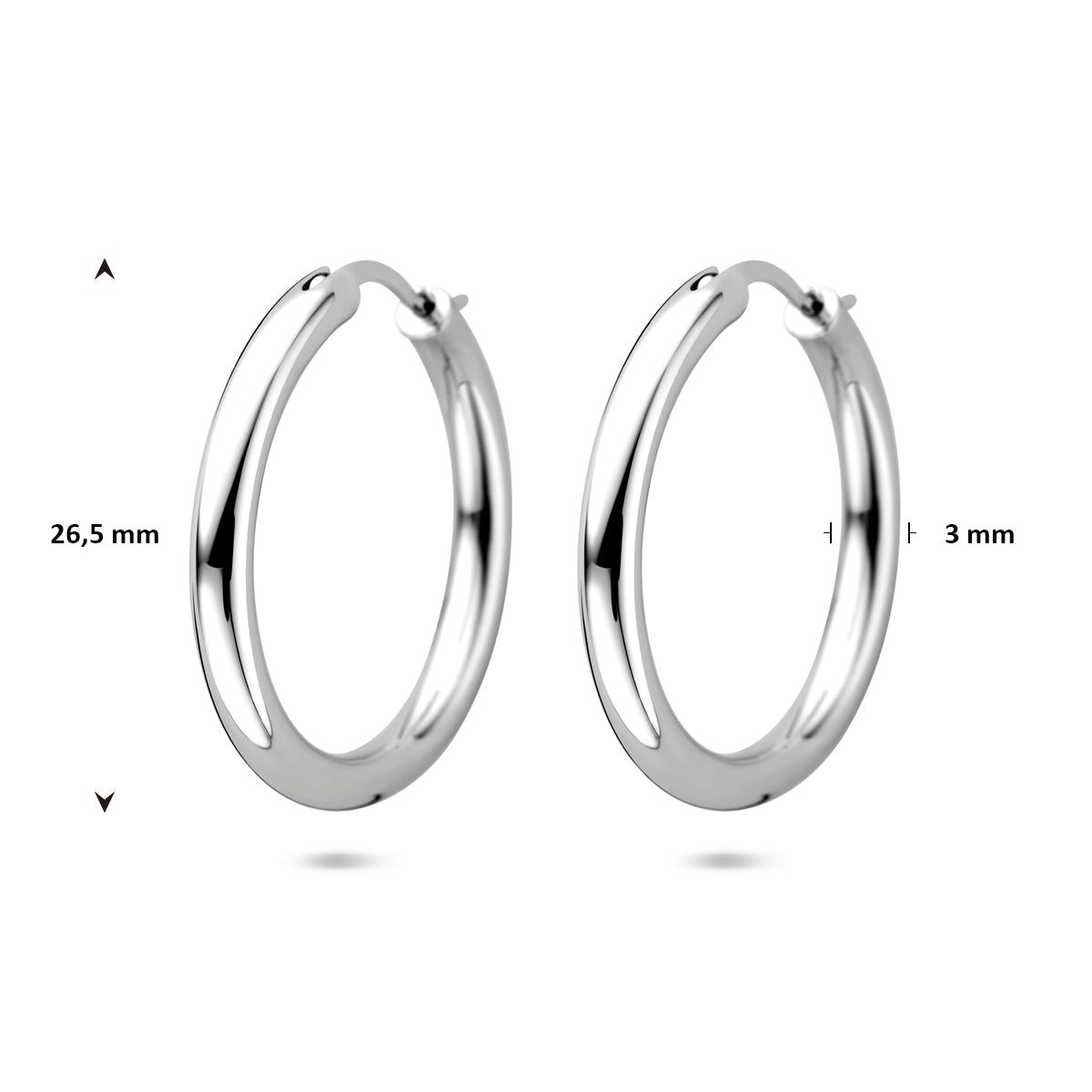 vDam Oorringen 26,5 Mm Zilver Gerhodineerd 1341981