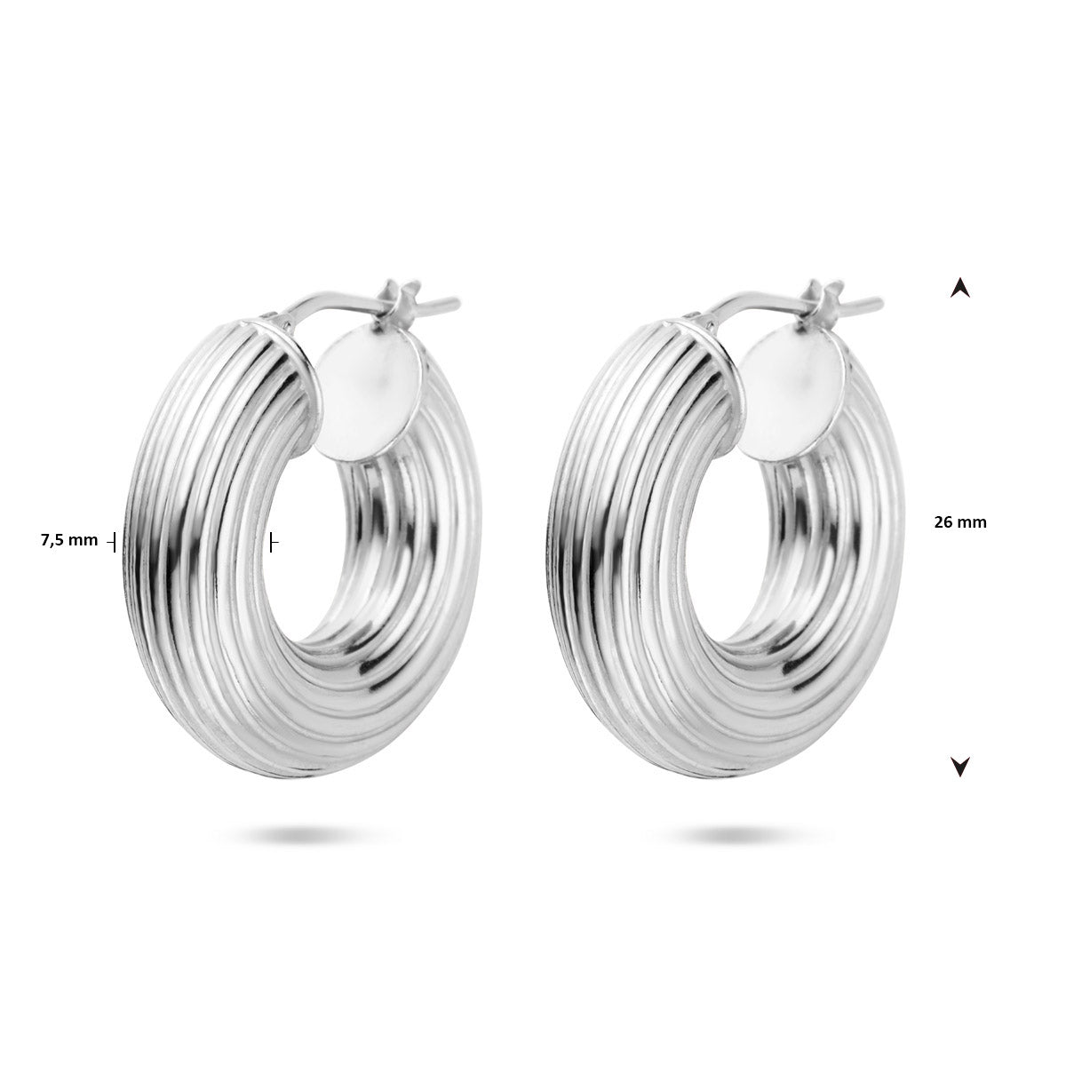 vDam Oorringen 26 Mm Zilver Gerhodineerd 1340016