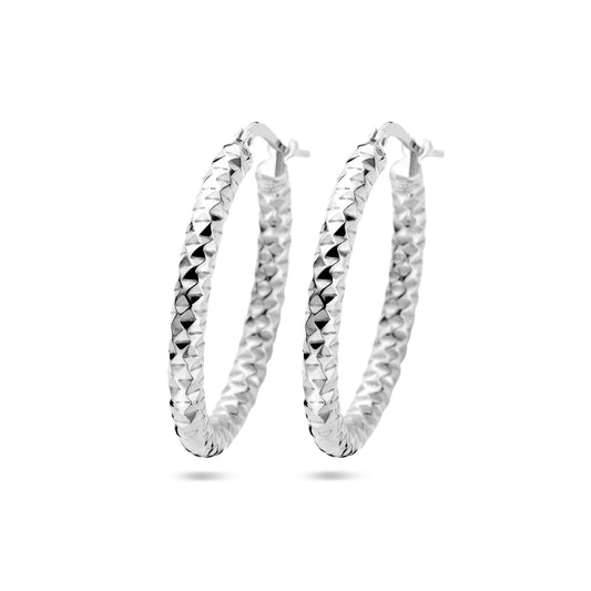 vDam Oorringen 3,0 Mm Ronde Buis Gediamanteerd Zilver Gerhodineerd 1337470