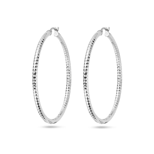 vDam Oorringen 3,0 Mm Ronde Buis Gediamanteerd Zilver Gerhodineerd 1338343