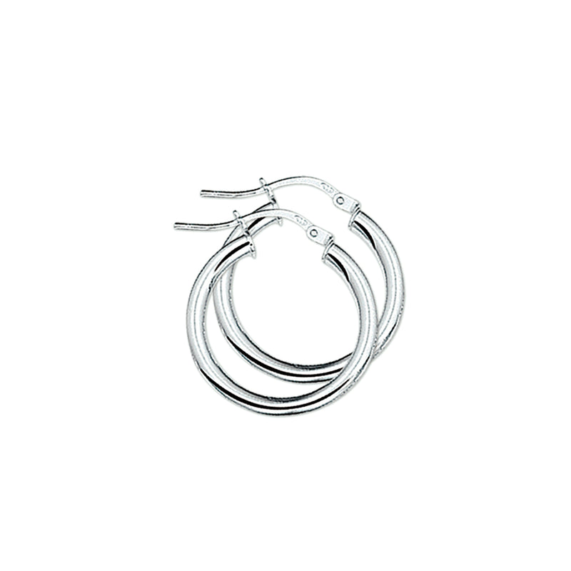 vDam Oorringen 3,0 Mm Ronde Buis Zilver Wit 1001493