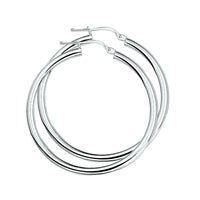 vDam Oorringen 3,0 Mm Ronde Buis Zilver Wit 1001503