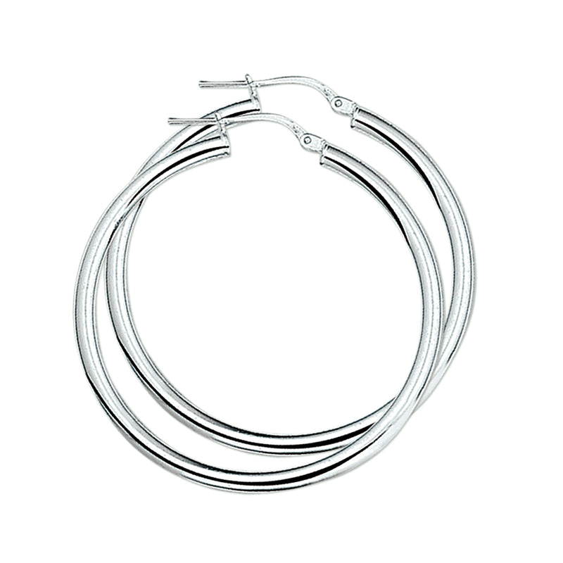 vDam Oorringen 3,0 Mm Ronde Buis Zilver Wit 1001503